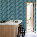 Seaside Fish Dark Blue Mural Wallpaper - room preview 06