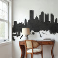 Pittsburg Pennsylvania Skyline Black & White Mural Wallpaper - room preview 06