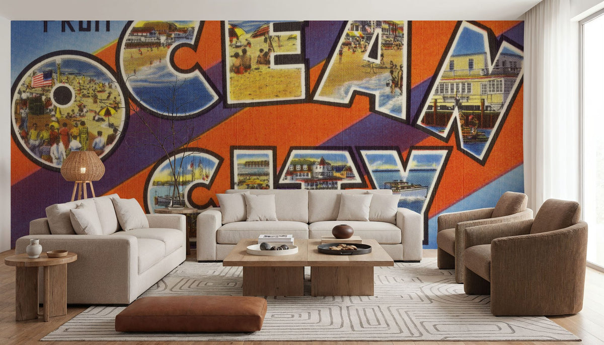 Greetings From Ocean City MD. Mural Wallpaper - room preview 06