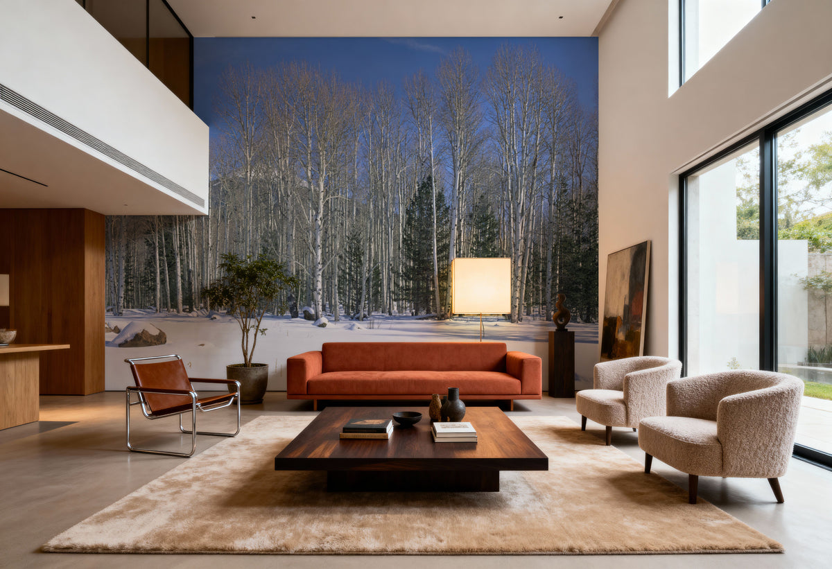 Aspen Winter Grove Mural Wallpaper - room preview 06