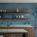 Transcendent Peony, French Blue Mural Wallpaper - room preview 06