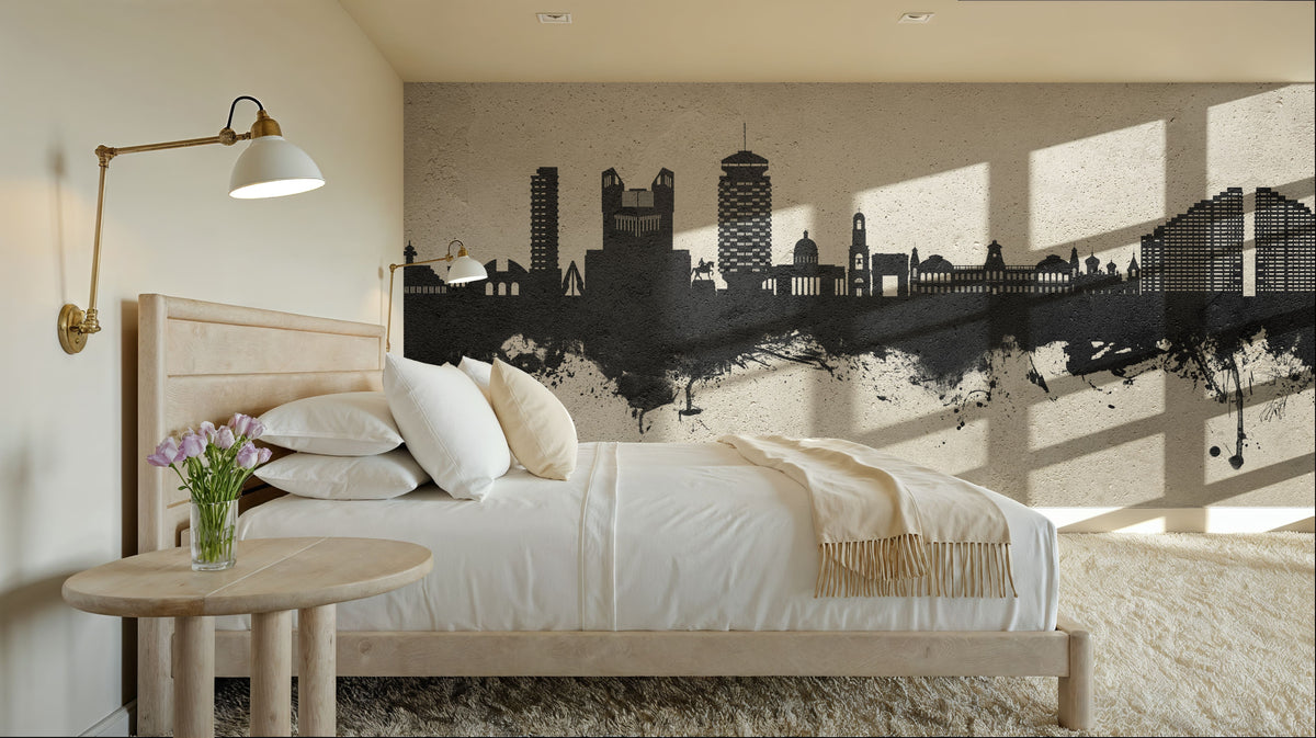 Chisinau Moldova Skyline Concrete Mural Wallpaper - room preview 06