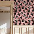 Symbolic Halloween Pink Mural Wallpaper - room preview 06