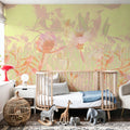 Dream Lupine, Butter Yellow Mural Wallpaper - room preview 06
