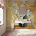 White Orchids in Black Vase Mural Wallpaper - room preview 06
