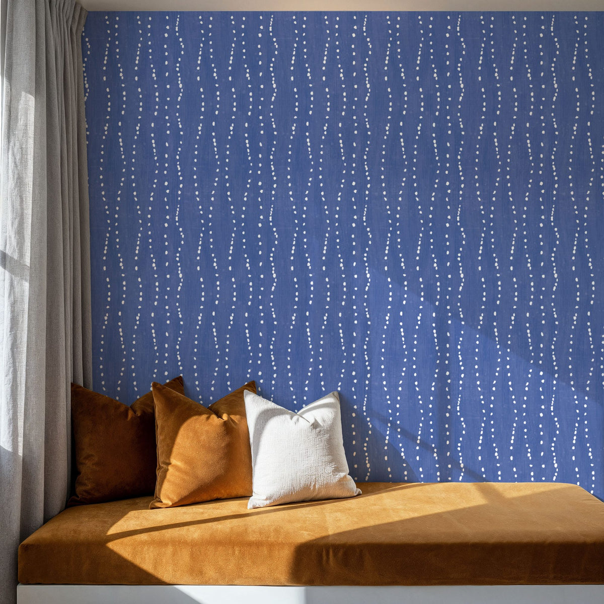 Coastal Dripping Blue Mural Wallpaper - room preview 06