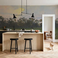 Sun and Clouds Reflecting Mural Wallpaper - room preview 06