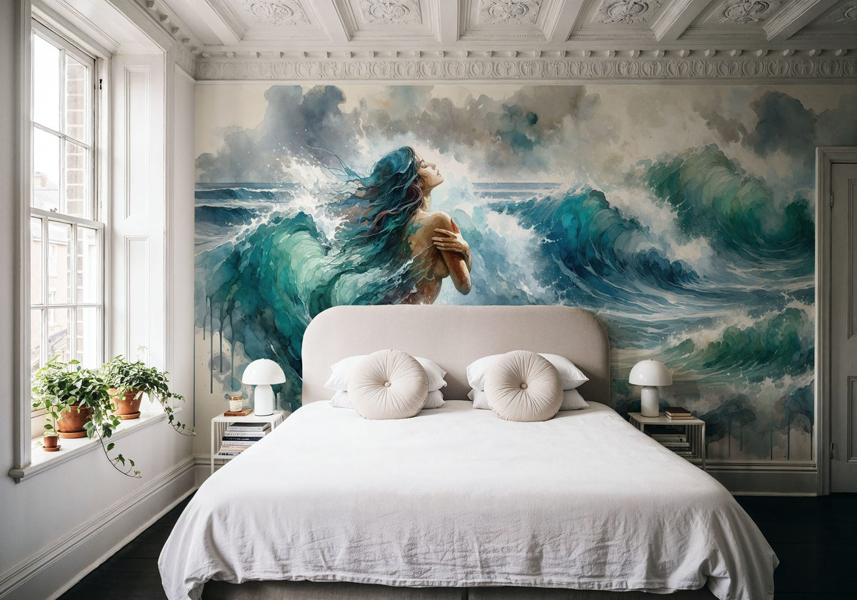 Sea's Symphony Enveloping Mural Wallpaper - room preview 06