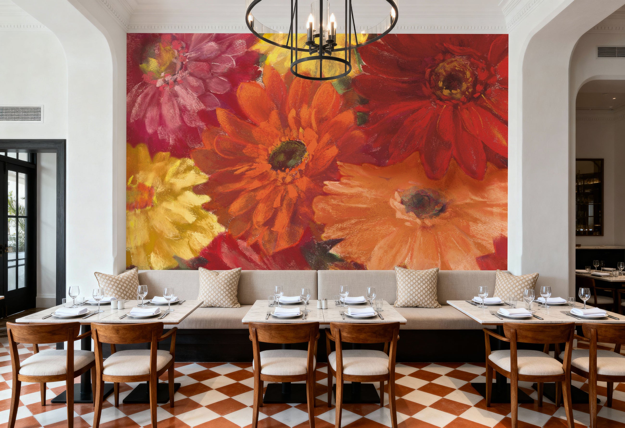 Bountiful Gerberas Square I Mural Wallpaper