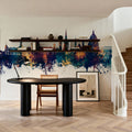 Lancaster England Skyline Blue & Bronze Mural Wallpaper - room preview 06