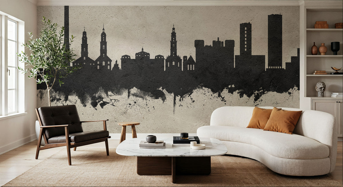 Erlangen Germany Skyline Concrete Mural Wallpaper - room preview 06