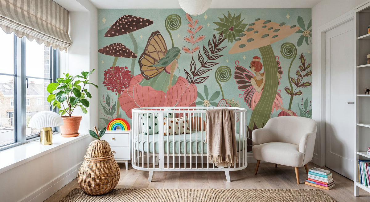 Floralscape Fairies I Mural Wallpaper - room preview 06