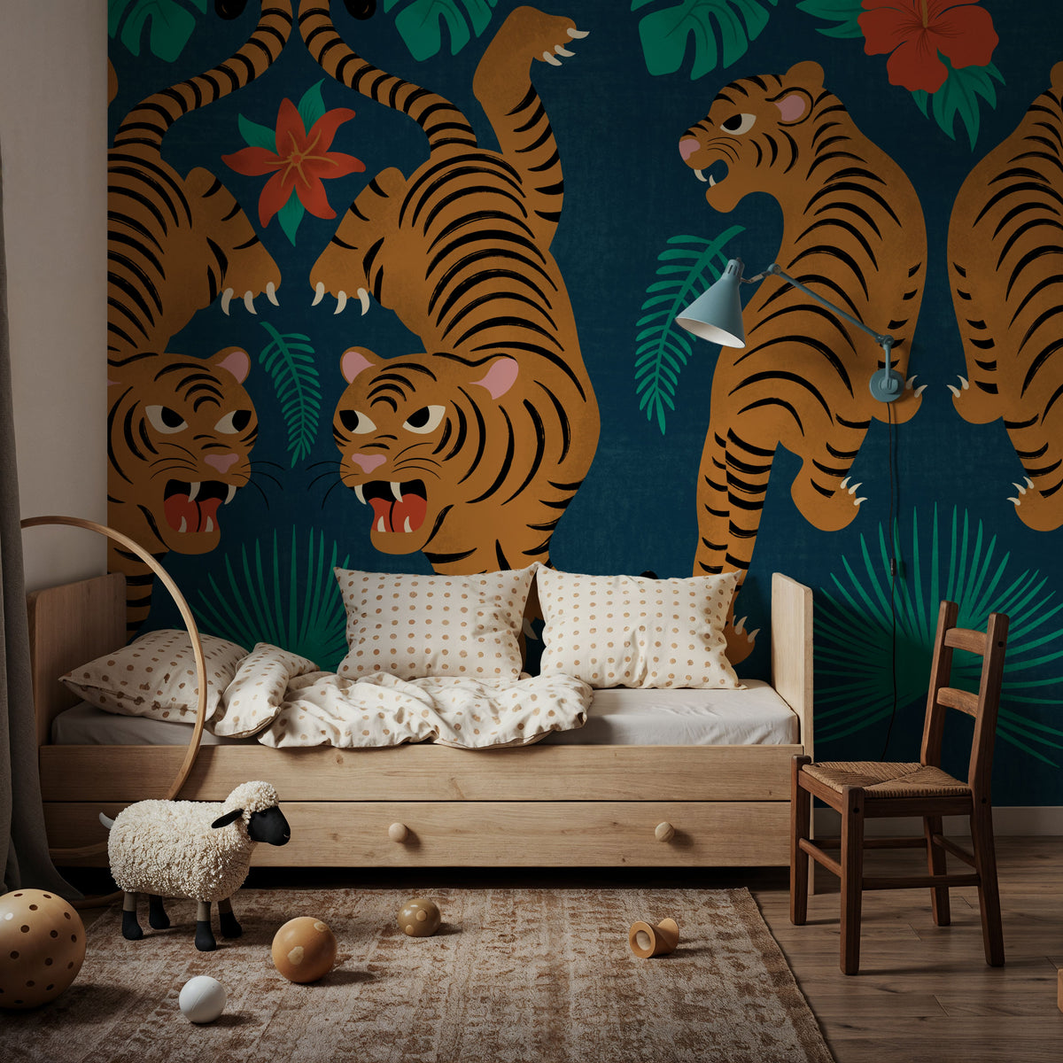 Jungle Tigers Mural Wallpaper - room preview 06