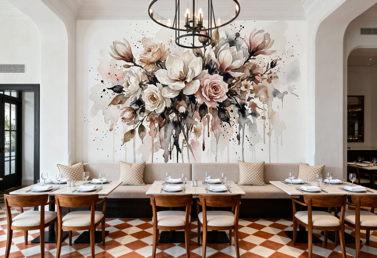 Spring Bouquet - Watercolor Flower Series Mural Wallpaper - room preview 06