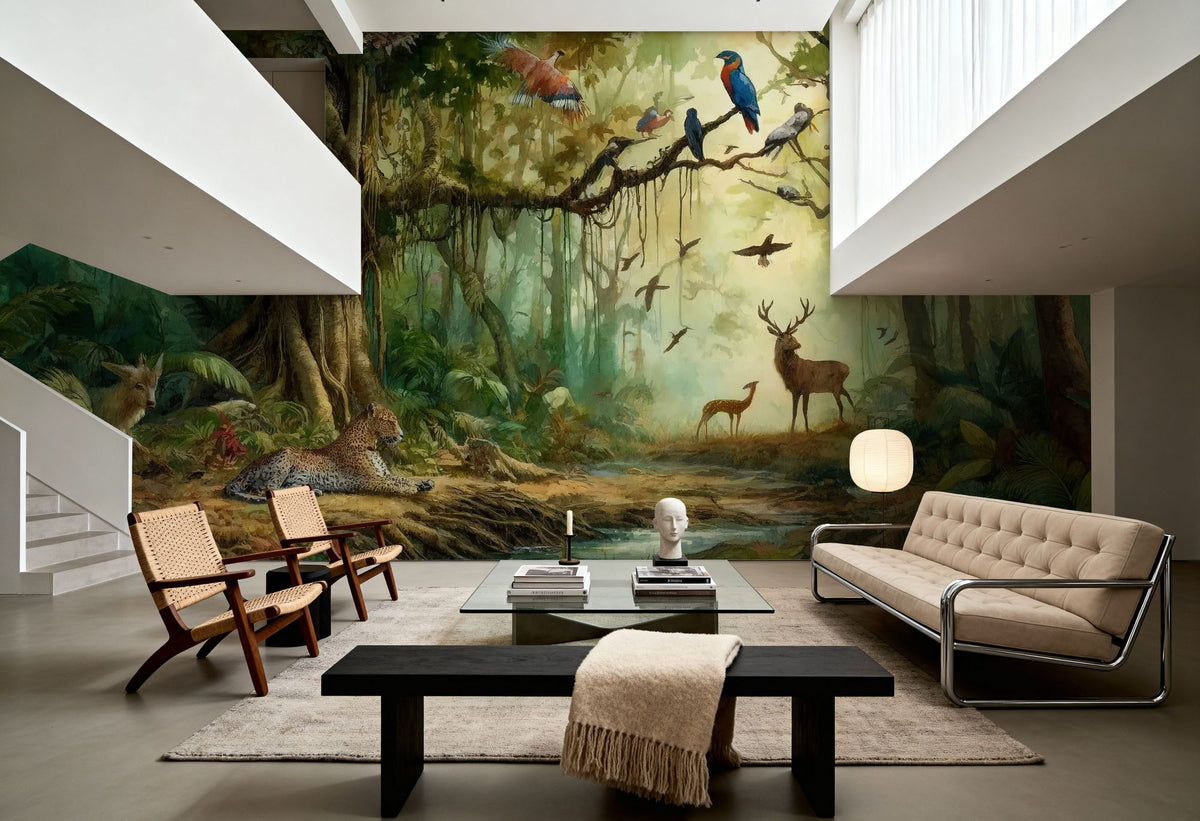Harmony Amongst Jungle Dwellers Mural Wallpaper - room preview 06