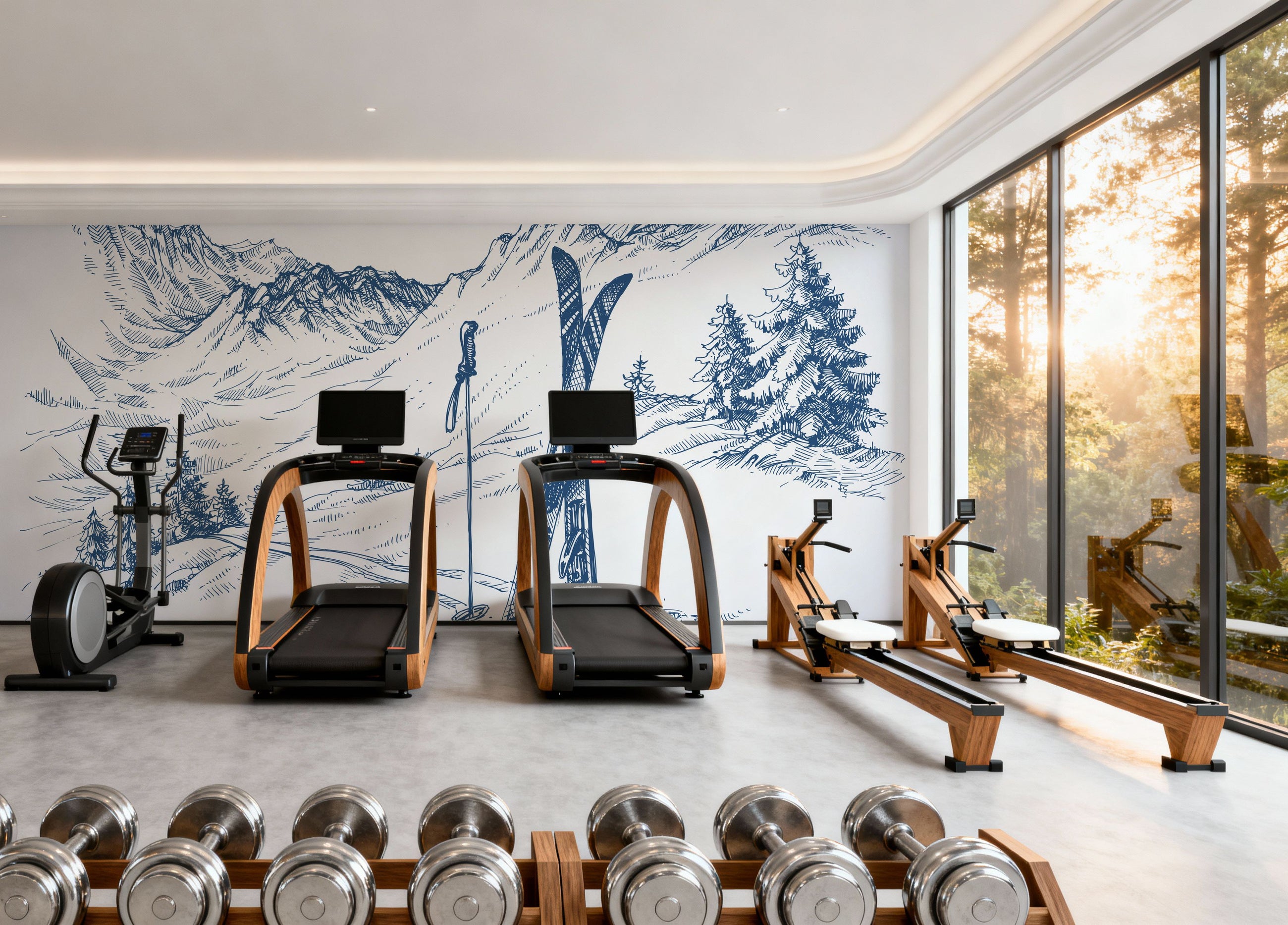 Backcountry Skiing Mural Wallpaper