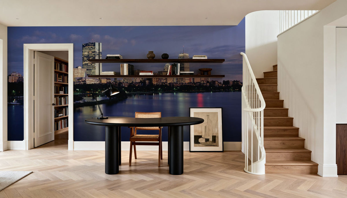 Waterfront Twilight Mural Wallpaper - room preview 06