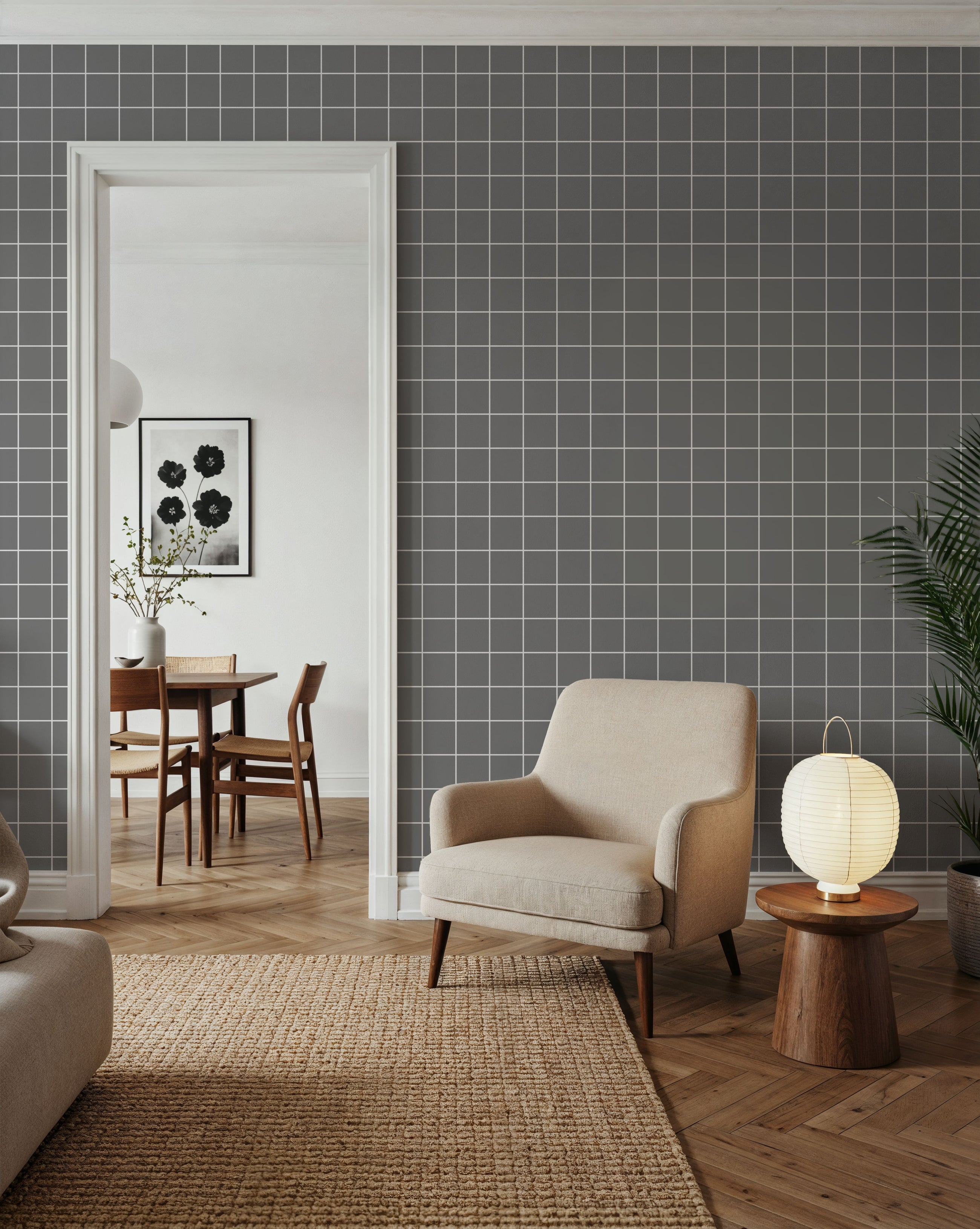 Grey Squares Mural Wallpaper