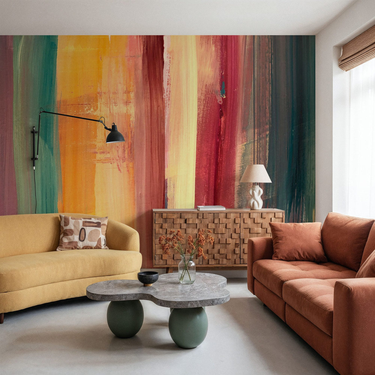 Sunset Fall Forest Mural Wallpaper - room preview 06