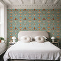 Papilion Chase Blue Mural Wallpaper - room preview 06