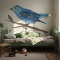 Blue Paper Bird Mural Wallpaper - room preview 06