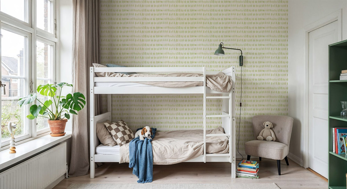 Coastal Leaning Green Mural Wallpaper - room preview 06