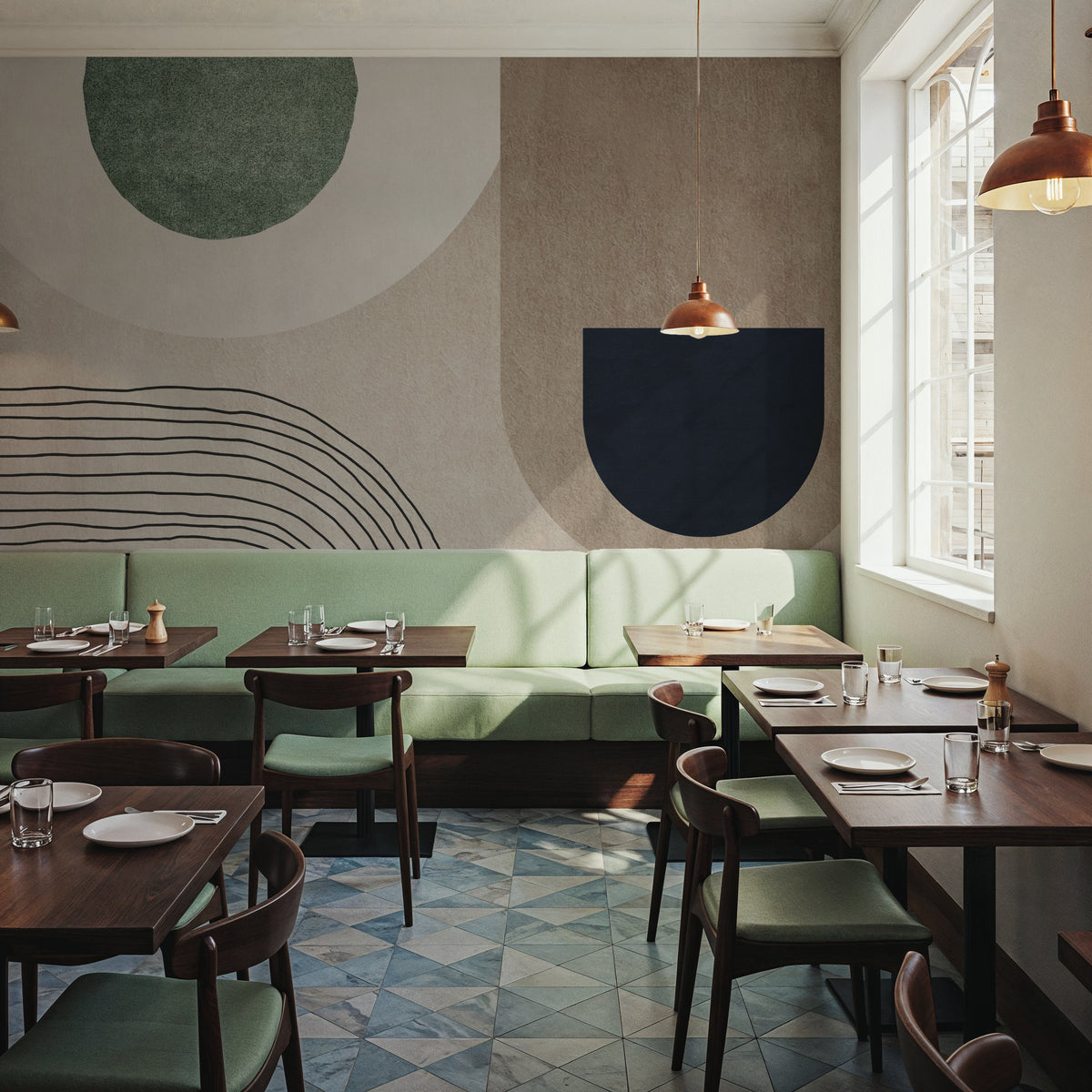Fields & Traces Mural Wallpaper - room preview 06