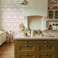 The Palm Lattice, Red Mural Wallpaper - room preview 06