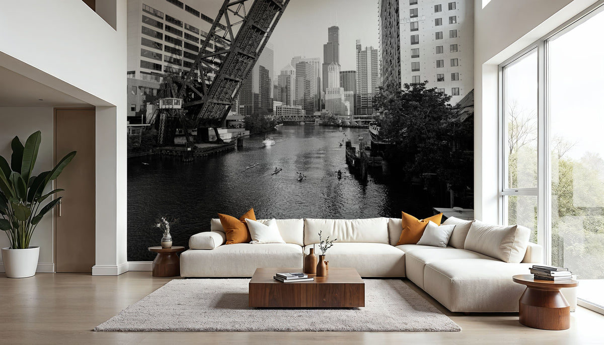 Urban Drawbridge Mural Wallpaper - room preview 06