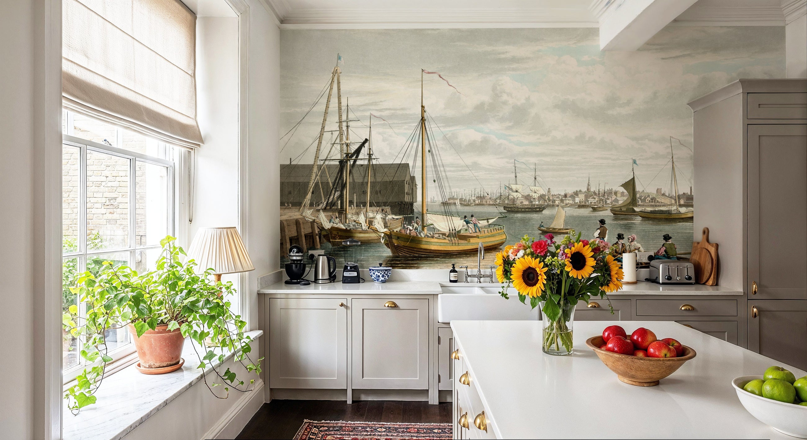 Old View of Boston From City Point 1833 Mural Wallpaper