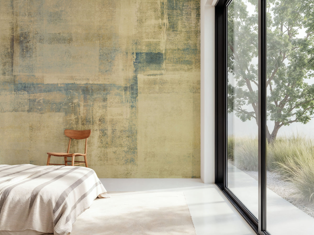 Texture Fields Yellow Mural Wallpaper - room preview 06