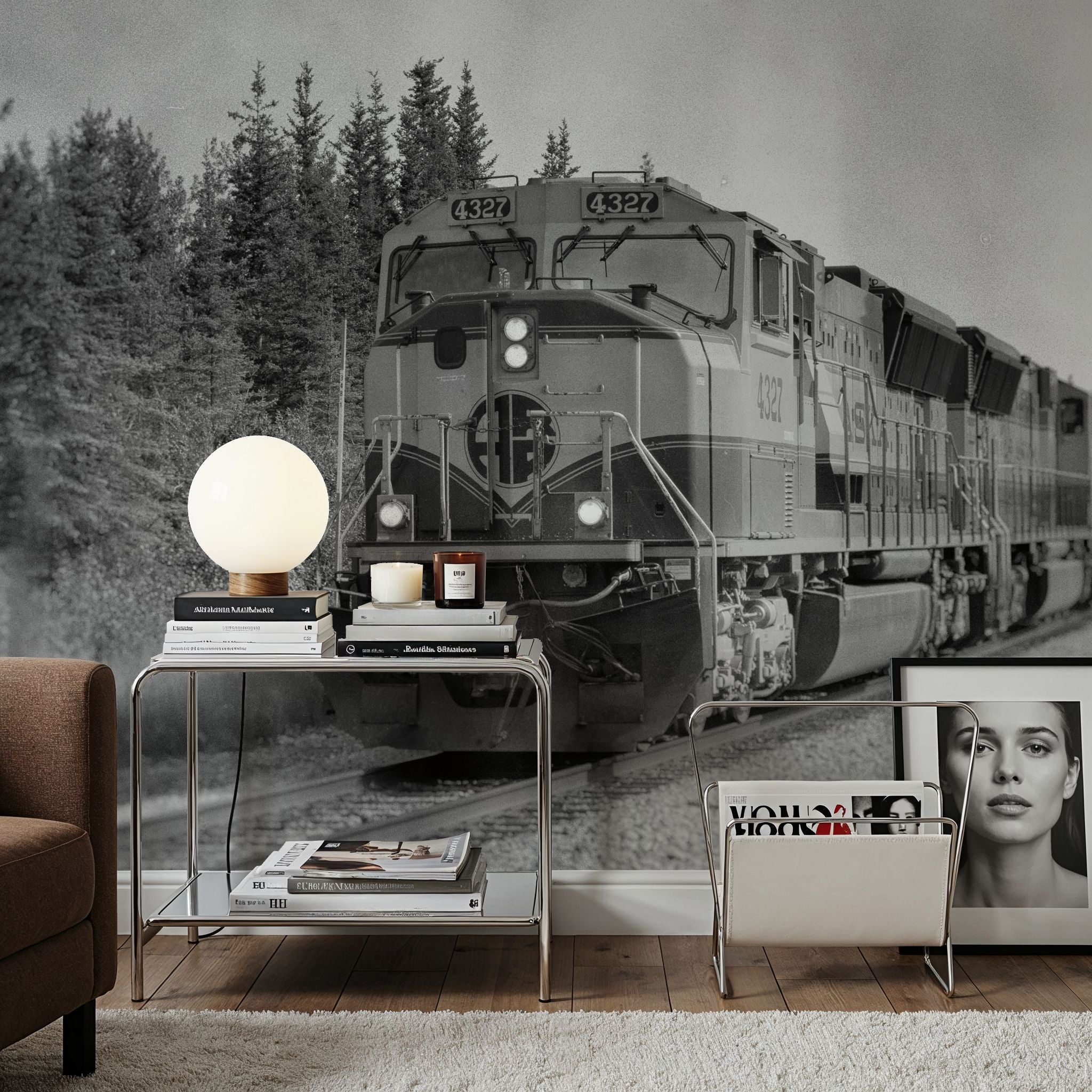 Alaskan Train Mural Wallpaper