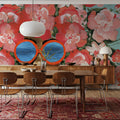 Sunning in Florals I Mural Wallpaper - Red Tone - room preview 06