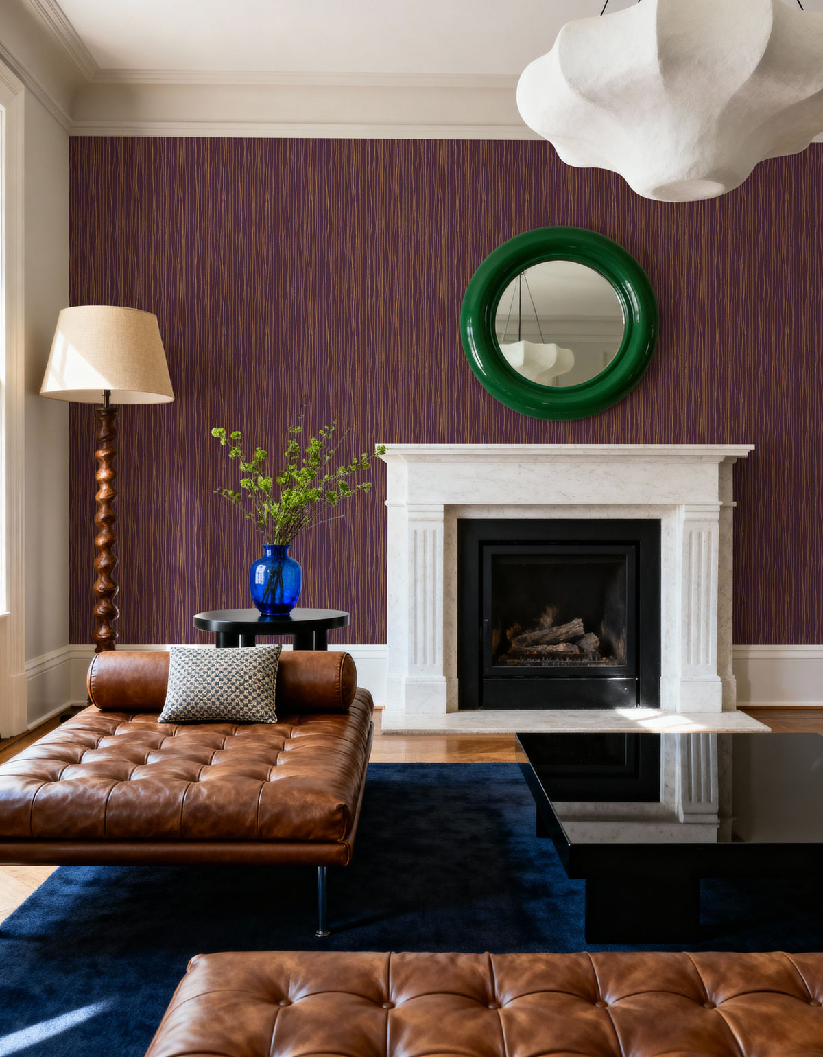 Lone Lines Purple Mural Wallpaper - room preview 06
