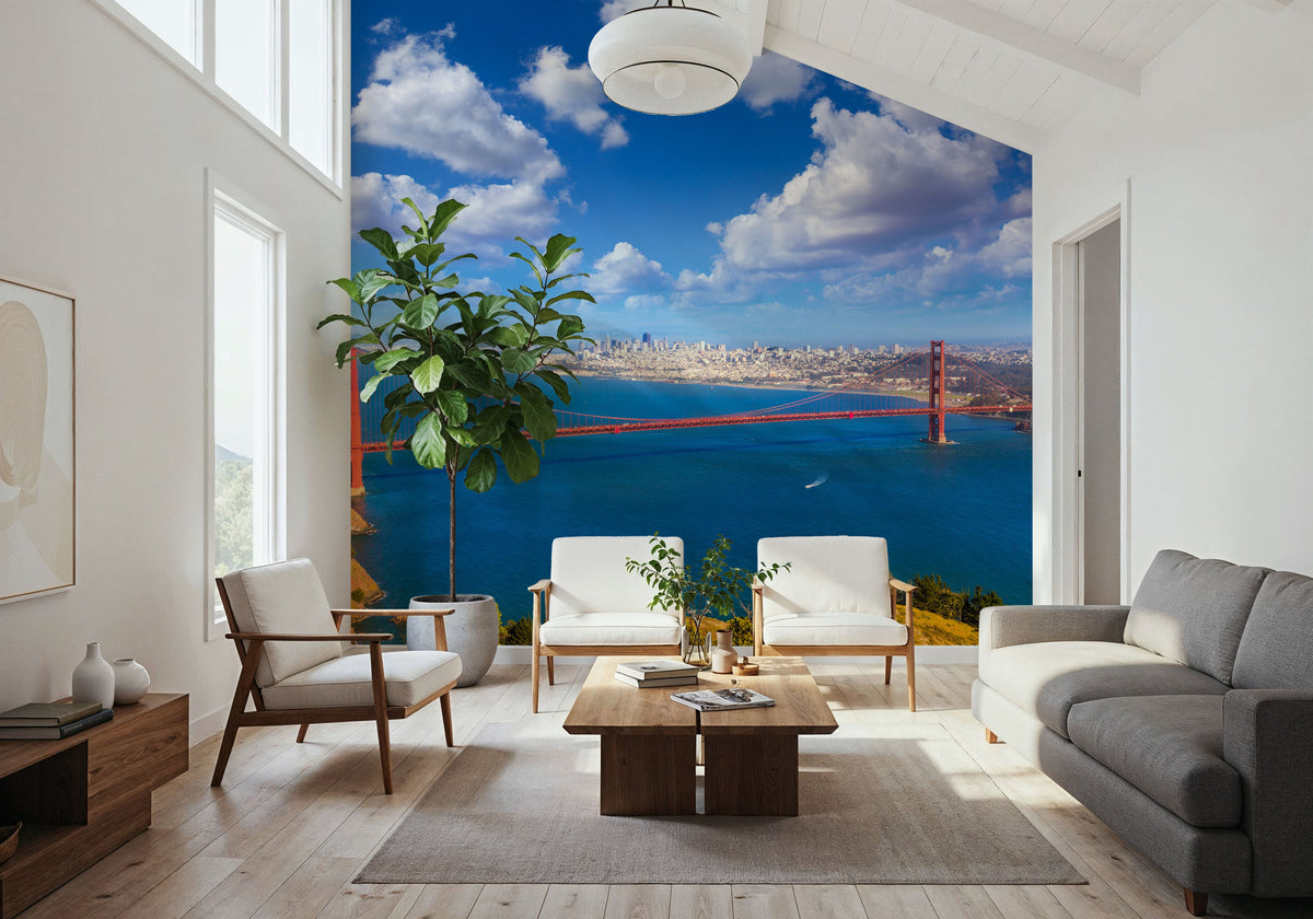 Golden Gate Bridge From Marin Mural Wallpaper - room preview 06
