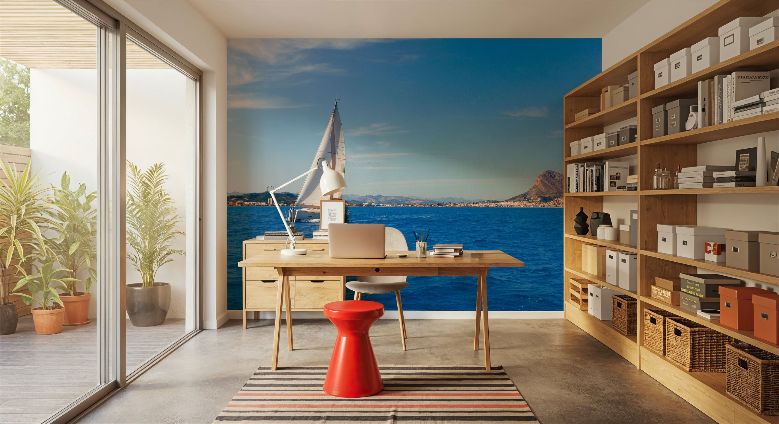 Javea Sailboat Mural Wallpaper