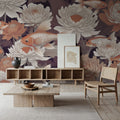 Dancing Fish, Dusty Orange Mural Wallpaper - room preview 06