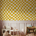 Warped Checkerboard, Sunflower Mural Wallpaper - room preview 06