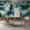 Ocean's Embrace Unfolding Mural Wallpaper - room preview 06