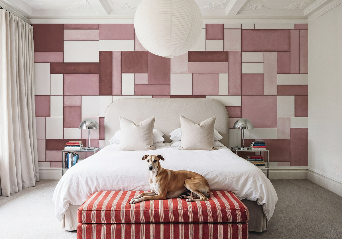 Spectrum Blocks, Rose Mural Wallpaper - room preview 06