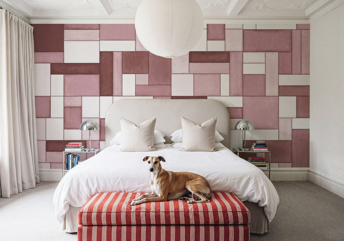 Spectrum Blocks, Rose Mural Wallpaper - room preview 06