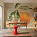 L Orange Mural Wallpaper - room preview 06