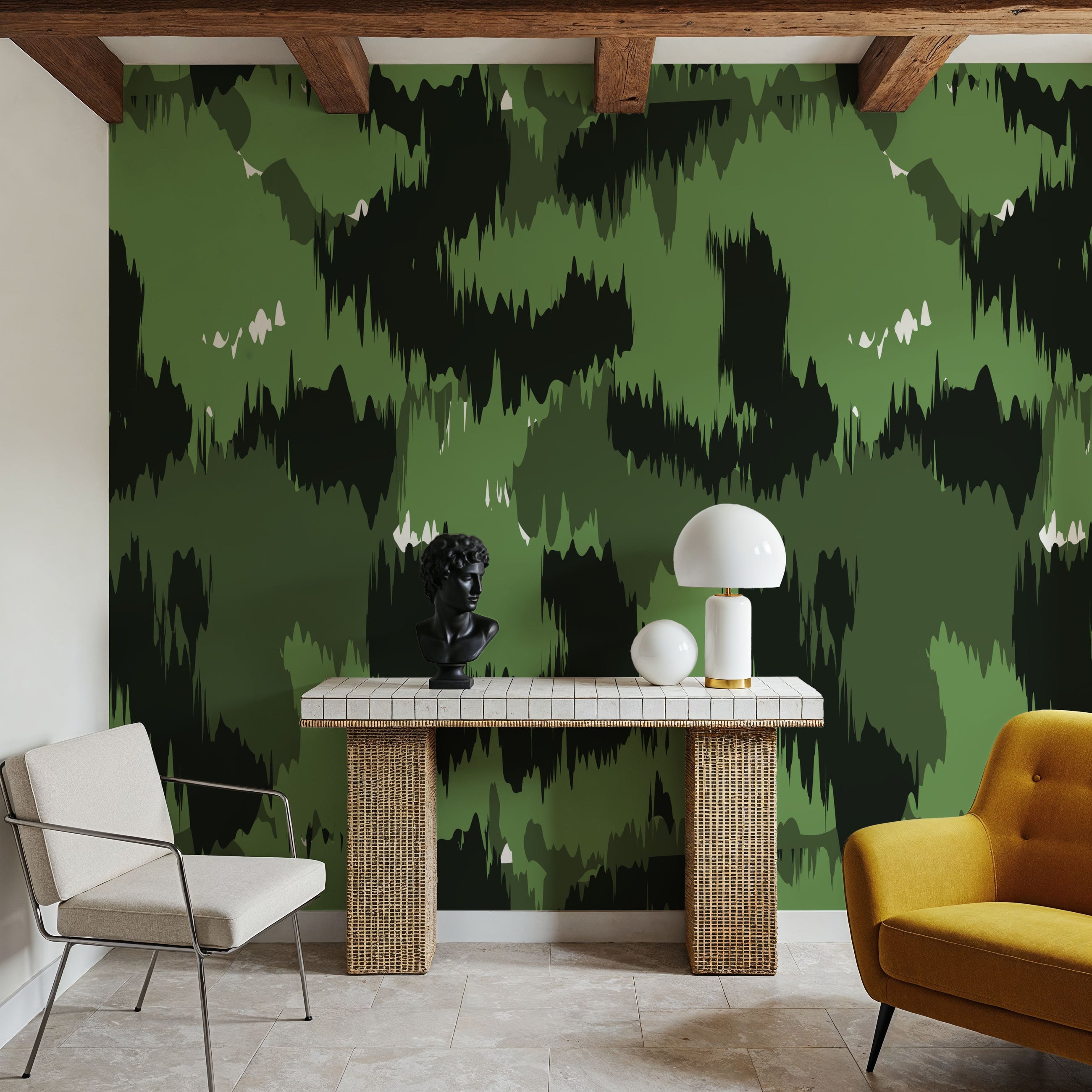 Abstract Army Mural Wallpaper