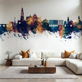 Córdoba Spain Skyline Blue & Bronze Mural Wallpaper - room preview 06