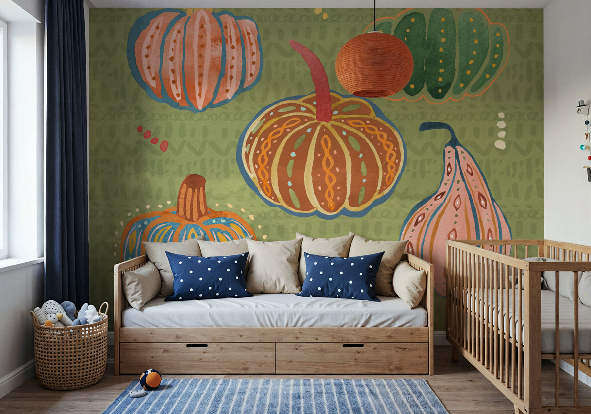 Harvest Whimsy III Mural Wallpaper - room preview 06