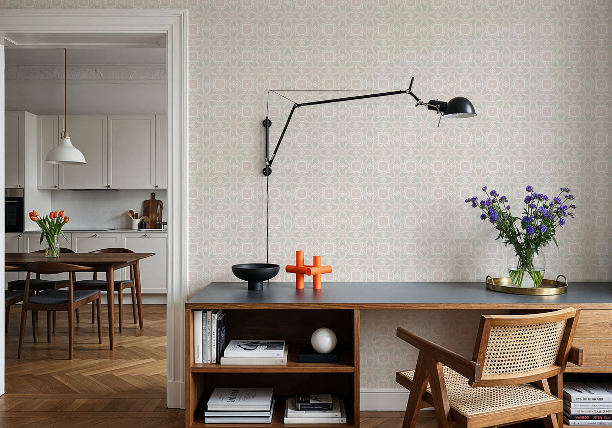 Zelij Tulips Mural Wallpaper - room preview 06