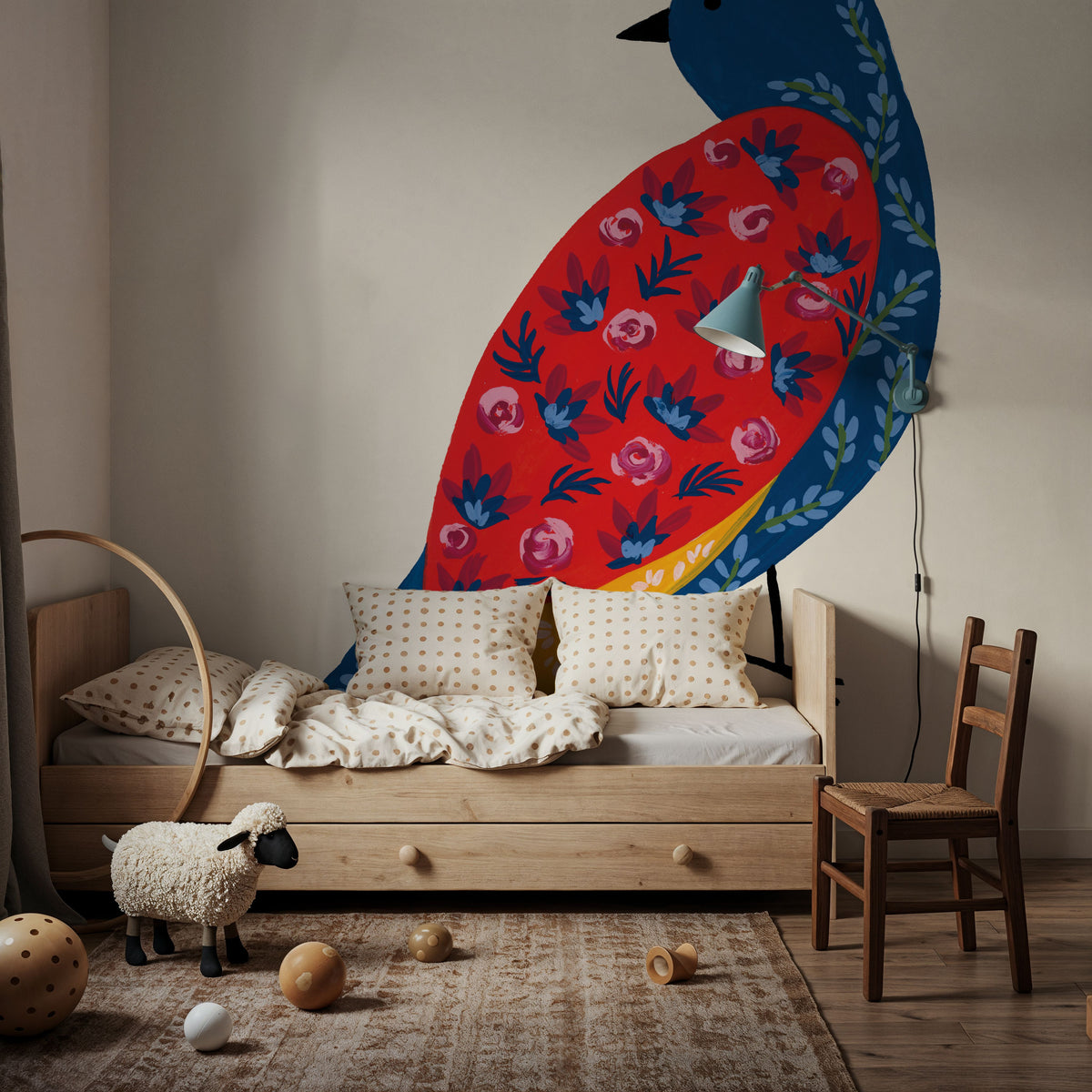 Blooming Bird IV Mural Wallpaper - room preview 06