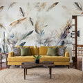 Tender Love Blue Yellow Mural Wallpaper - room preview 06