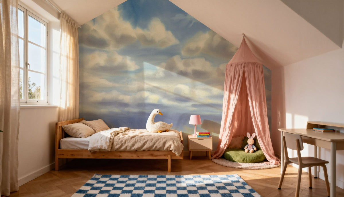 Cloud Drift Mural Wallpaper - room preview 06