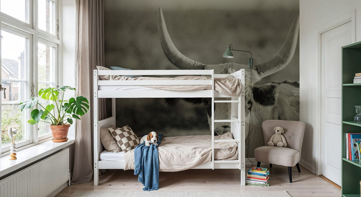 High Desert Herd Sepia Mural Wallpaper - room preview 06